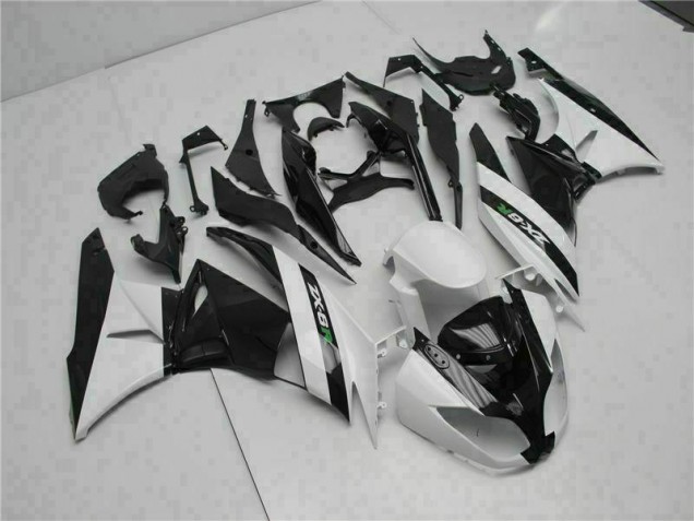 Noir Blanc Carénage Kawasaki ZX6R 2009-2012 Noir Blanc Carénage Kawasaki ZX6R 2009-2012