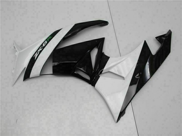 Noir Blanc Carénage Kawasaki ZX6R 2009-2012 Noir Blanc Carénage Kawasaki ZX6R 2009-2012