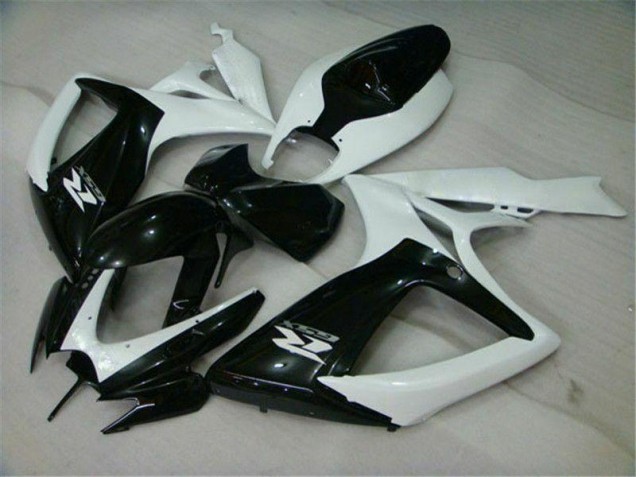 Noir Blanc Carénage Suzuki GSXR 600 / 750 K6 2006-2007 Noir Blanc Carénage Suzuki GSXR 600 / 750 K6 2006-2007
