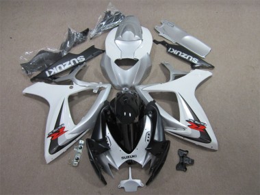 Noir Blanc Carénage Suzuki GSXR 600 K6 2006-2007
