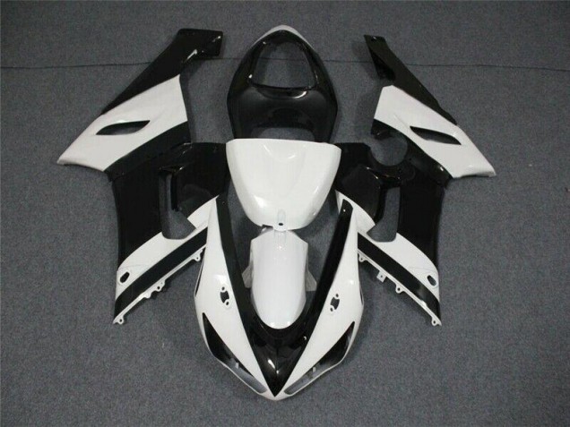 Noir Blanc Carénages Kawasaki ZX6R 2005-2006