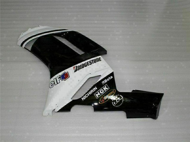 Noir Blanc Carénages Kawasaki ZX6R 2007-2008 Noir Blanc Carénages Kawasaki ZX6R 2007-2008