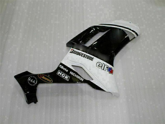 Noir Blanc Carénages Kawasaki ZX6R 2007-2008 Noir Blanc Carénages Kawasaki ZX6R 2007-2008