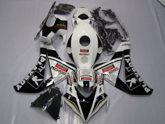Noir Blanc Denso Playboy Carénage Honda CBR 1000 RR 2008-2011 Noir Blanc Denso Playboy Carénage Honda CBR 1000 RR 2008-2011