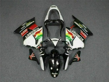 Noir Blanc Eurobet Carénage Kawasaki ZX6R 2000-2002