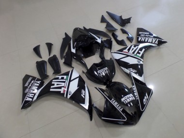 Noir Blanc Fiat Carénage Yamaha R1 2012-2014