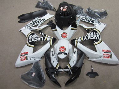 Noir Blanc Lucky Strike Motul Carénage Suzuki GSXR 600 K6 2006-2007