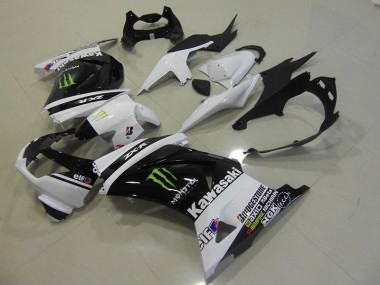 Noir Blanc Monster Carénages Kawasaki ZX 250R 2008-2012