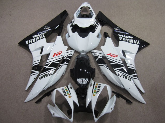 Noir Blanc Motul Carénage Yamaha R6 2006-2007 Noir Blanc Motul Carénage Yamaha R6 2006-2007
