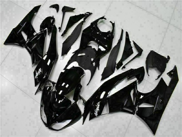 Noir Blanc Ninja Carénage Kawasaki ZX6R 2009-2012 Noir Blanc Ninja Carénage Kawasaki ZX6R 2009-2012