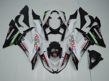 Noir Blanc Rapid Hager Carénage Kawasaki ZX6R 2013-2018