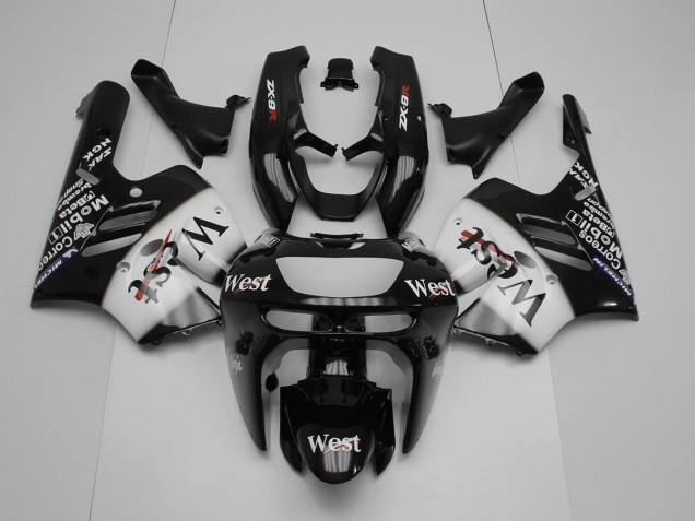 Noir Blanc West Carénage Kawasaki ZX9R 1994-1997 Noir Blanc West Carénage Kawasaki ZX9R 1994-1997