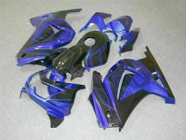 Noir Bleu Carénages Kawasaki EX250 2008-2012
