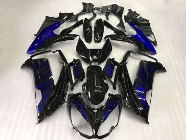 Noir Bleu Flamme Carénage Kawasaki EX650 2012-2016