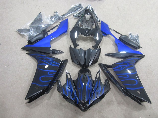 Noir Bleu Flamme Carénage Yamaha R1 2007-2008 Noir Bleu Flamme Carénage Yamaha R1 2007-2008