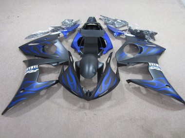 Noir Bleu Flamme Carénage Yamaha R6 2003-2005