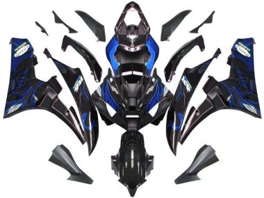 Noir Bleu Flamme Carénage Yamaha R6 2006-2007