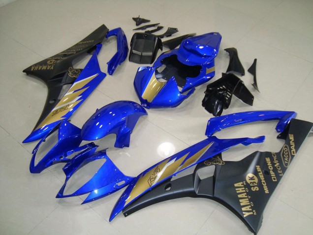 Noir Bleu avec Or Décalque Carénage Yamaha R6 2006-2007 Noir Bleu avec Or Décalque Carénage Yamaha R6 2006-2007