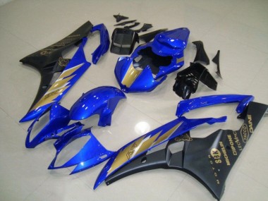 Noir Bleu avec Or Décalque Carénages Yamaha R6 2006-2007