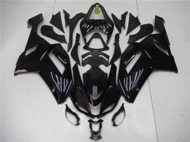Noir Brillant Carénages Kawasaki ZX6R 2007-2008