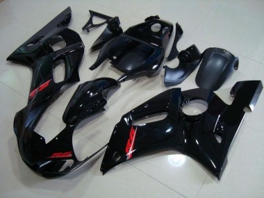 Noir Brillant Rouge Décalque Carénage Yamaha R6 1998-2002