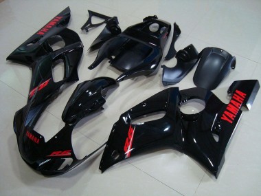 Noir Brillant Rouge Décalque Carénages Yamaha R6 1998-2002