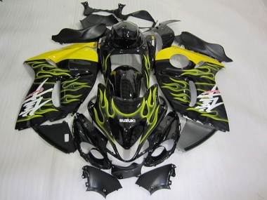 Noir Jaune Flamme Carénage Suzuki GSXR 1300 Hayabusa 2008-2019