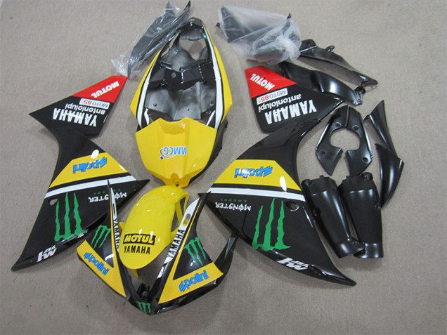 Noir Jaune Motul Monster Carénage Yamaha R1 2009-2011 Noir Jaune Motul Monster Carénage Yamaha R1 2009-2011
