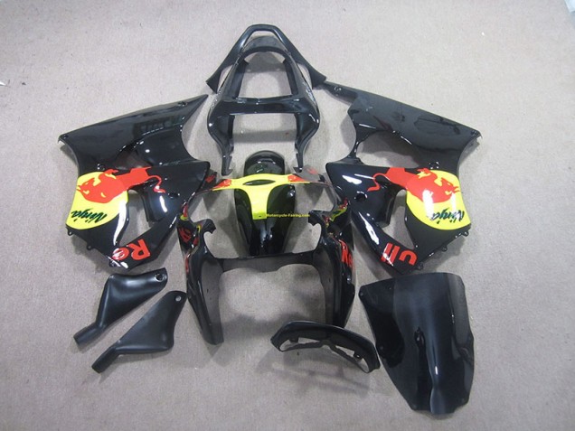Noir Jaune Red Bull Ninja Carénage Kawasaki ZX6R 2000-2002 Noir Jaune Red Bull Ninja Carénage Kawasaki ZX6R 2000-2002