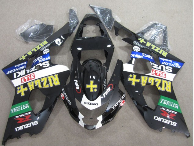 Noir Jaune Rizla Carénage Suzuki GSXR 600 K4 2004-2005 Noir Jaune Rizla Carénage Suzuki GSXR 600 K4 2004-2005