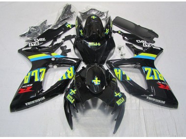 Noir Jaune Rizla Carénage Suzuki GSXR 600 K6 2006-2007
