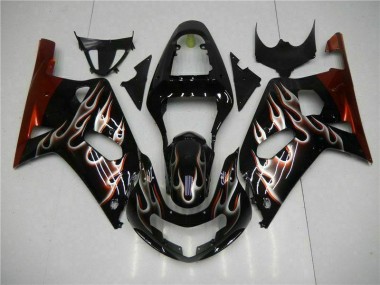 Noir Kit Carénages & Plastique Suzuki GSXR 600 / 750 K1 K2 K3 2001-2003