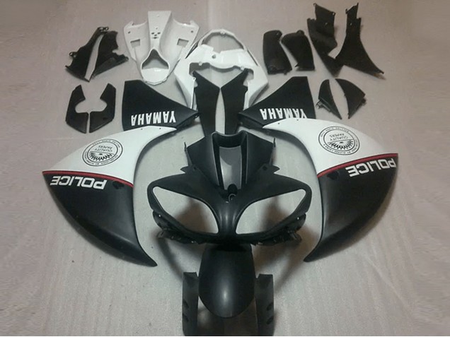 Noir Mat Blanc Carénage Yamaha R1 2012-2014 Noir Mat Blanc Carénage Yamaha R1 2012-2014