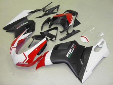Noir Mat Blanc Rouge Carénage Ducati 848 1098 1198 2007-2014