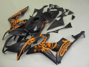 Noir Mat Orange Décalque Carénage Honda CBR 600 RR 2007-2008