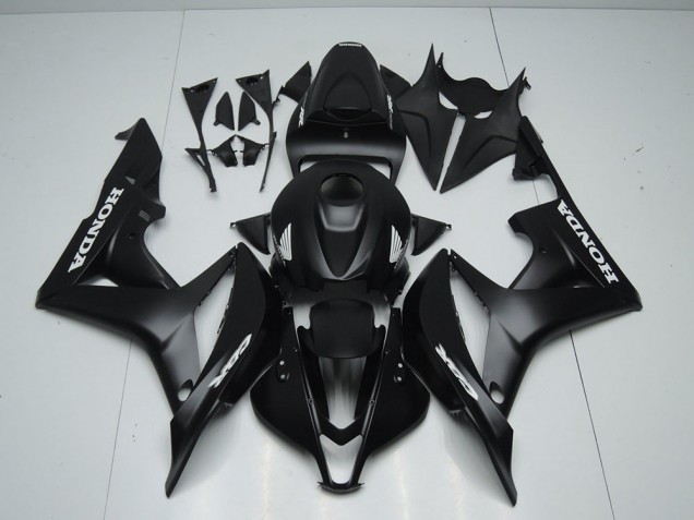Noir Mat avec Blanc Décalque Carénage Honda CBR 600 RR 2007-2008 Noir Mat avec Blanc Décalque Carénage Honda CBR 600 RR 2007-2008