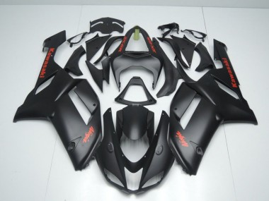 Noir Mat avec Rouge Décalque Carénage Kawasaki ZX6R 2007-2008