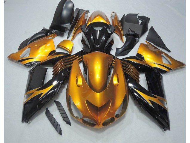 Noir Or Carénage Kawasaki ZX14R ZZR 1400 2006-2011 Noir Or Carénage Kawasaki ZX14R ZZR 1400 2006-2011