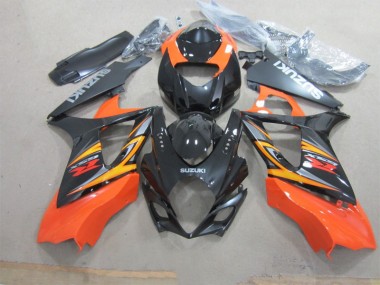 Noir Orange Carénage Suzuki GSXR 1000 K7 2007-2008