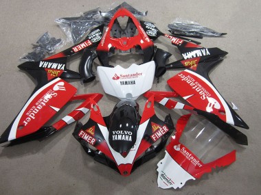 Noir Rouge Blanc Santander Carénage Yamaha R1 2007-2008
