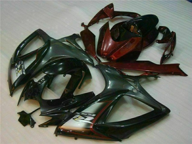 Noir Rouge Carénage Suzuki GSXR 600 / 750 K6 2006-2007
