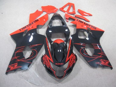 Noir Rouge Carénage Suzuki GSXR 600 K4 2004-2005