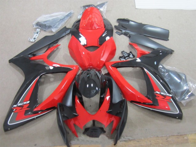 Noir Rouge Carénage Suzuki GSXR 600 K6 2006-2007 Noir Rouge Carénage Suzuki GSXR 600 K6 2006-2007