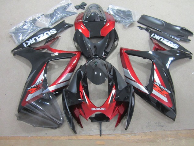 Noir Rouge Carénages Suzuki GSXR 750 K6 2006-2007 Noir Rouge Carénages Suzuki GSXR 750 K6 2006-2007