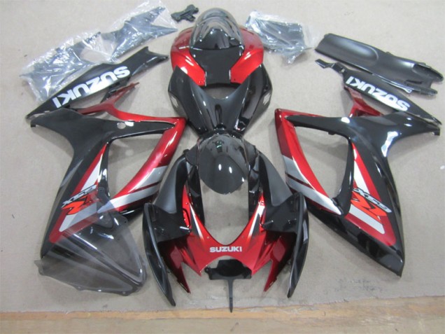 Noir Rouge Carrosserie Suzuki GSXR 600 K6 2006-2007 Noir Rouge Carrosserie Suzuki GSXR 600 K6 2006-2007