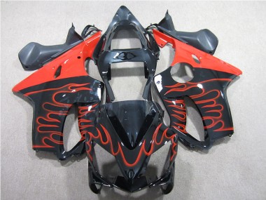 Noir Rouge Flamme Carénage Honda CBR 600 F4i 2001-2003