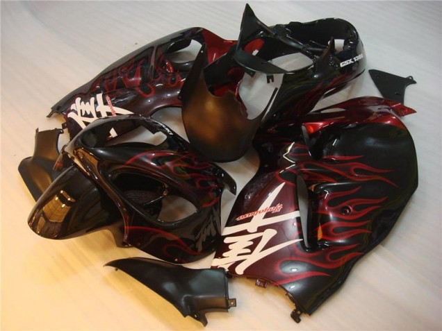 Noir Rouge Flamme Carénage Suzuki GSXR 1300 Hayabusa 1996-2007 Noir Rouge Flamme Carénage Suzuki GSXR 1300 Hayabusa 1996-2007