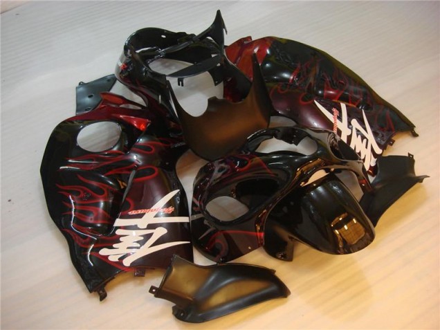 Noir Rouge Flamme Carénage Suzuki GSXR 1300 Hayabusa 1996-2007 Noir Rouge Flamme Carénage Suzuki GSXR 1300 Hayabusa 1996-2007