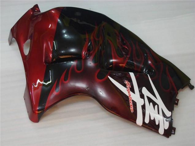 Noir Rouge Flamme Carénage Suzuki GSXR 1300 Hayabusa 1996-2007 Noir Rouge Flamme Carénage Suzuki GSXR 1300 Hayabusa 1996-2007