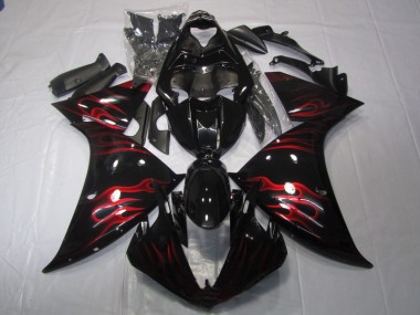 Noir Rouge Flamme Carénage Yamaha R1 2009-2011